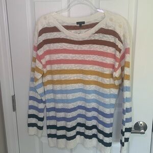 Talbots colorful striped sweater size large